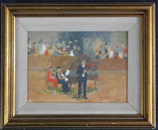 Ann J. Shrager (1948-) Yehudi and Hephzibah Menuhin, 5 x 7in.